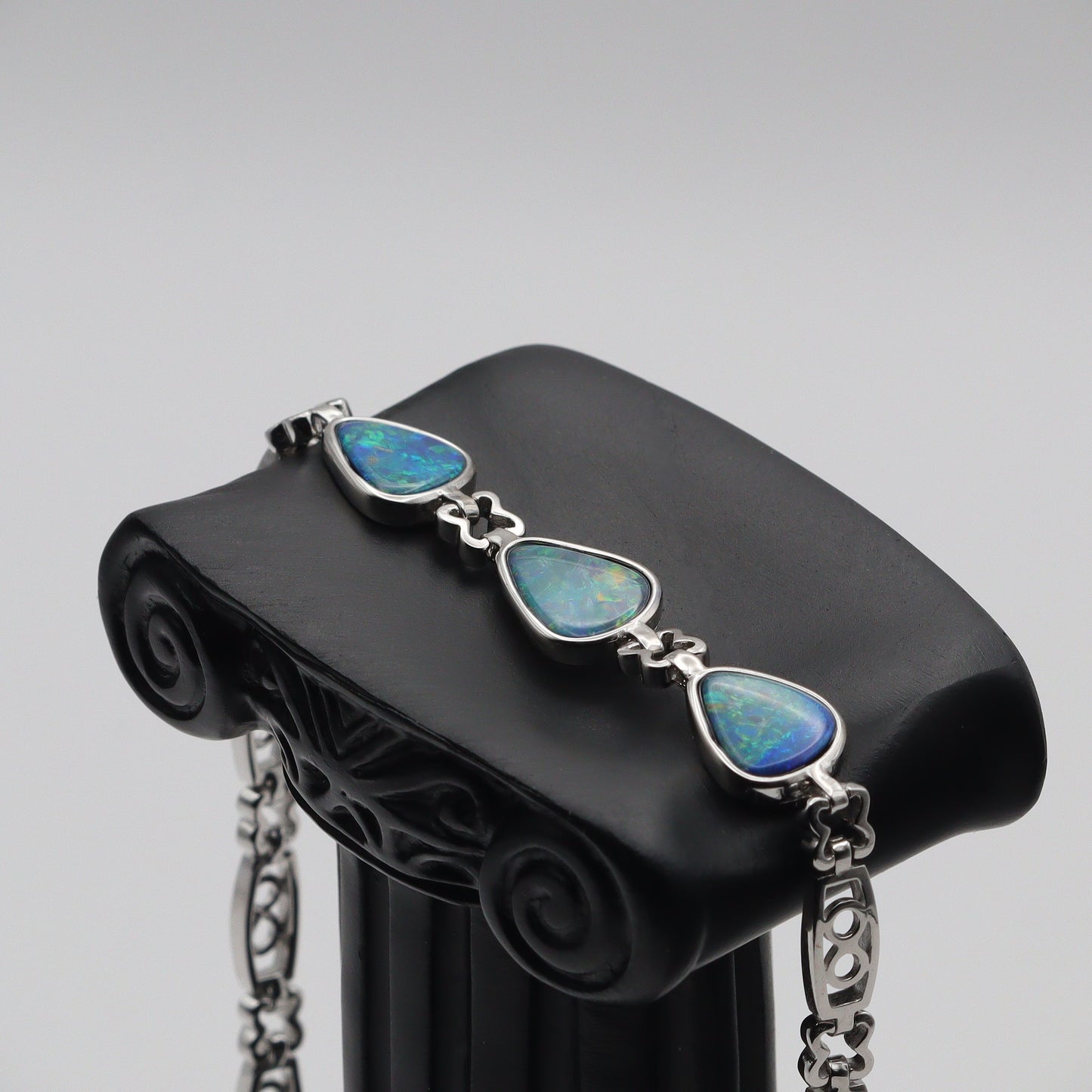 Australian Opal Doublet Silver Bracelet 