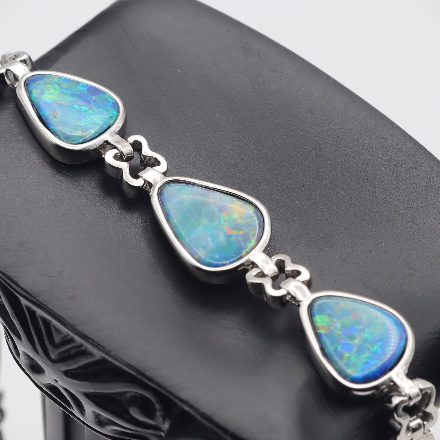 Australian Opal Doublet Silver Bracelet 
