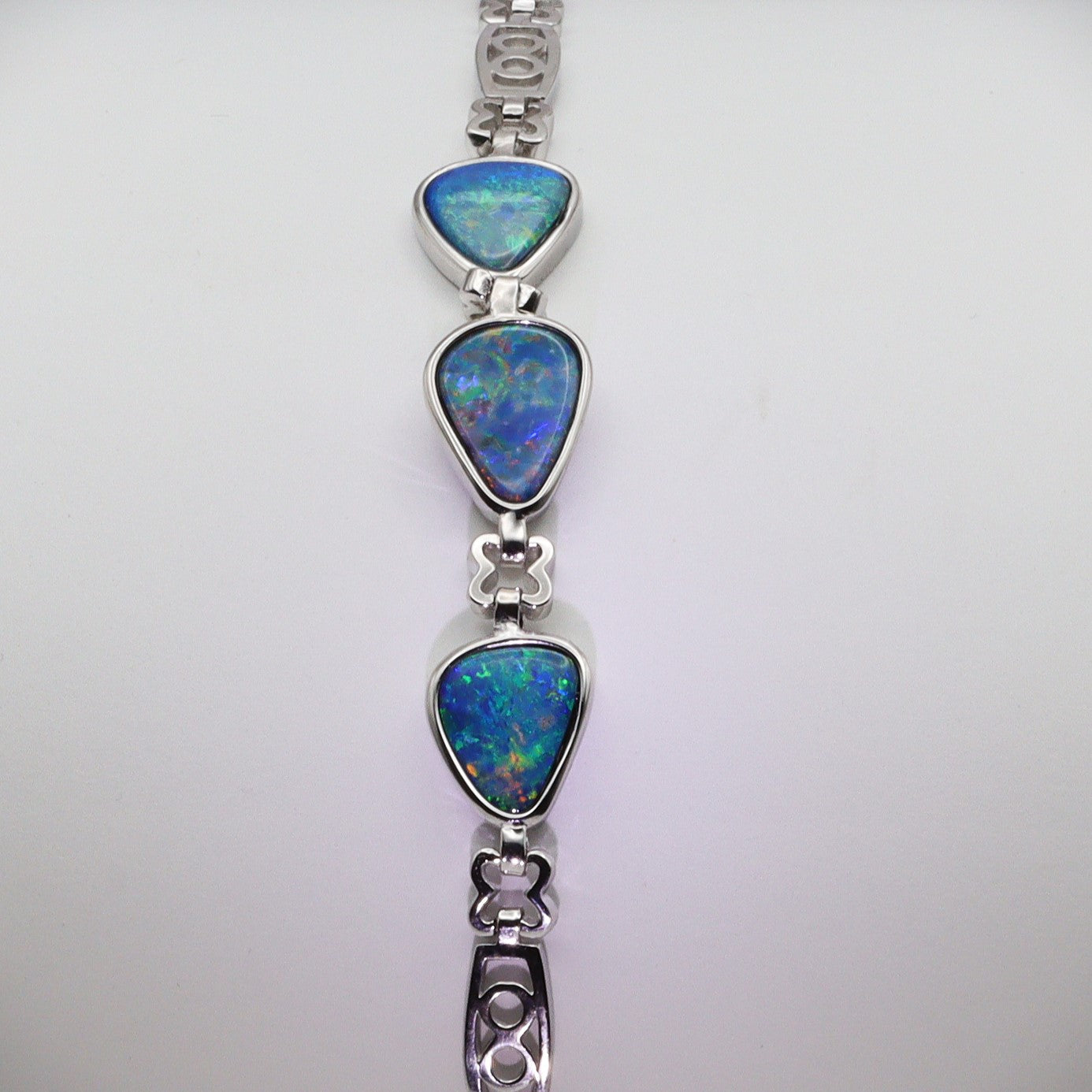 Australian Opal Doublet Silver Bracelet 