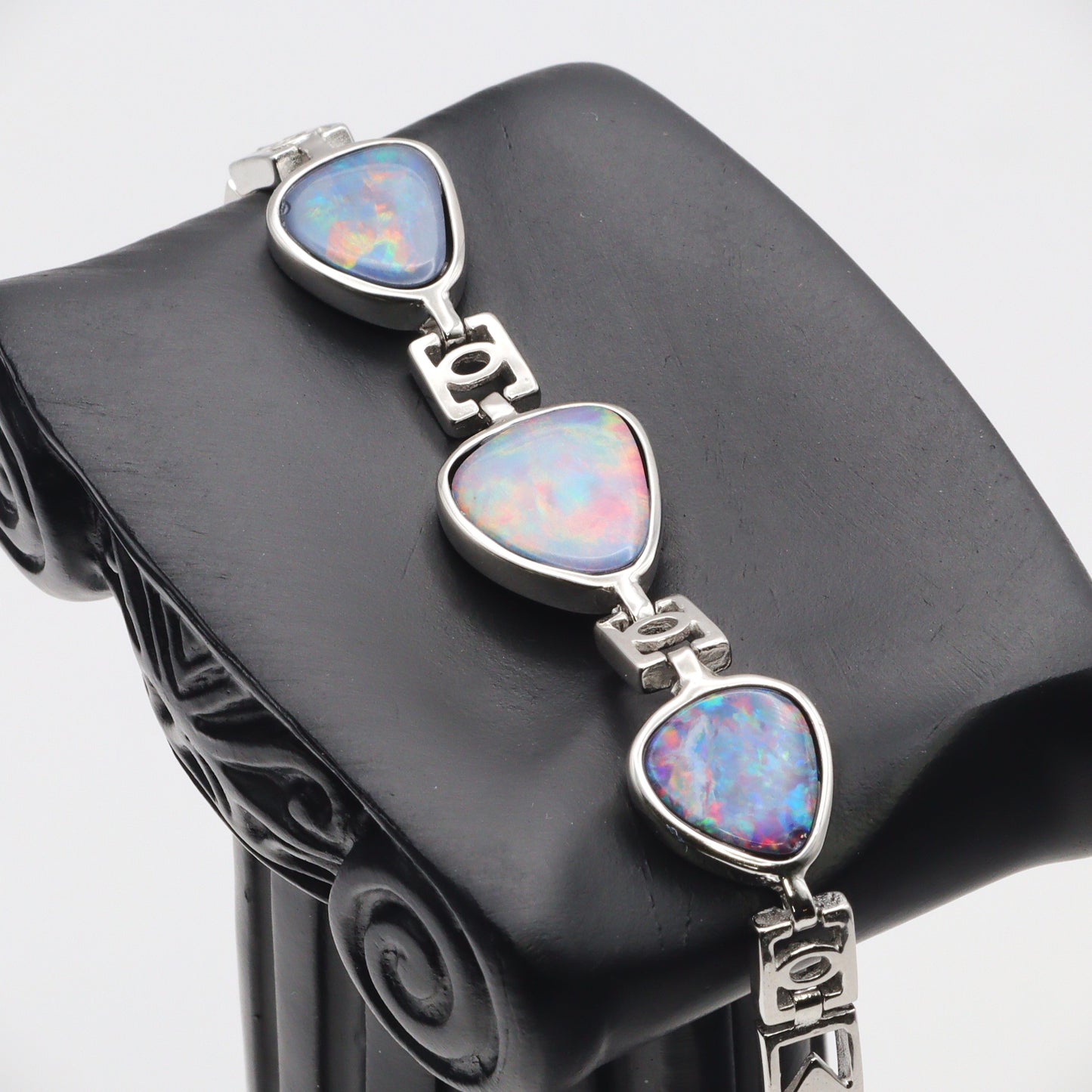 Australian Opal Doublet Silver Bracelet 