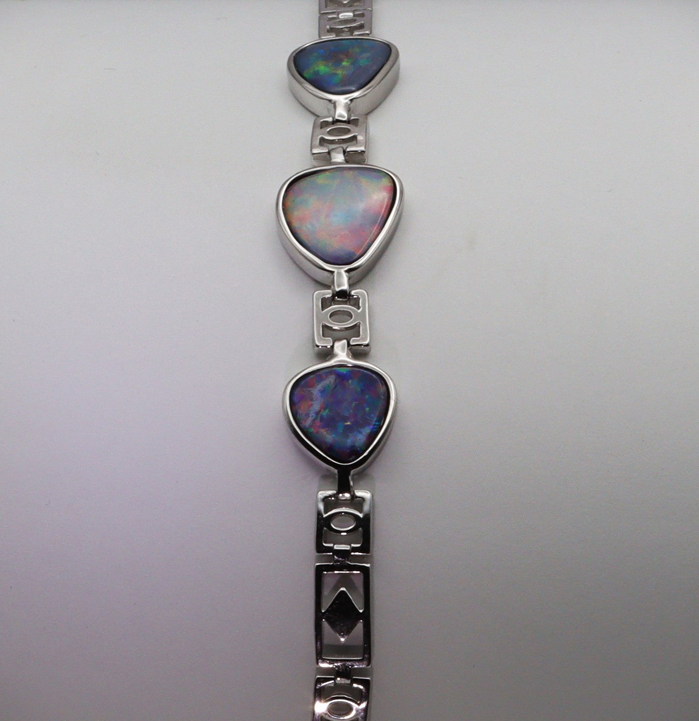 Australian Opal Doublet Silver Bracelet 