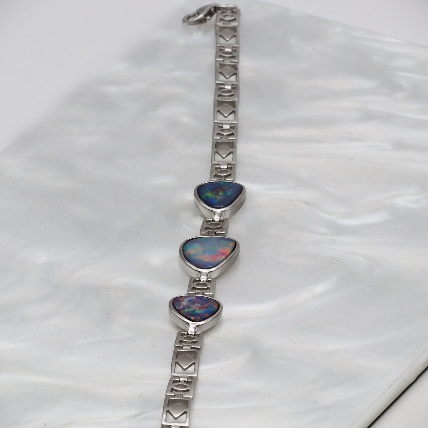 Australian Opal Doublet Silver Bracelet 