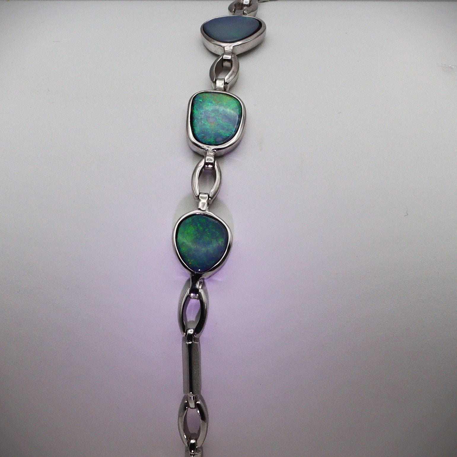 Australian Opal Doublet Silver Bracelet 