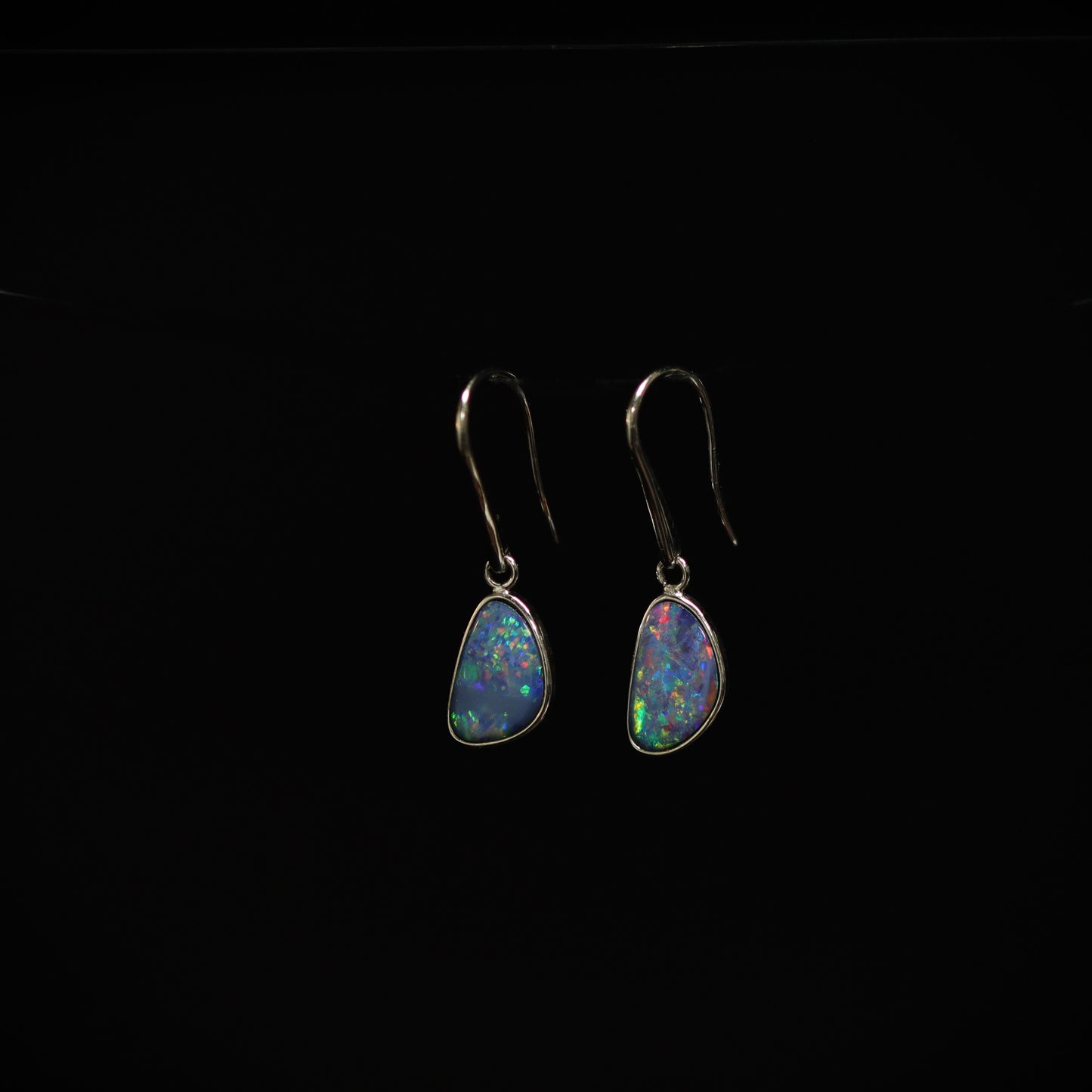 Australian Opal Doublet Sterling Silver Earrings – Queensland