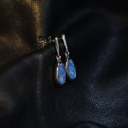 Australian Opal Doublet Silver Earrings 519