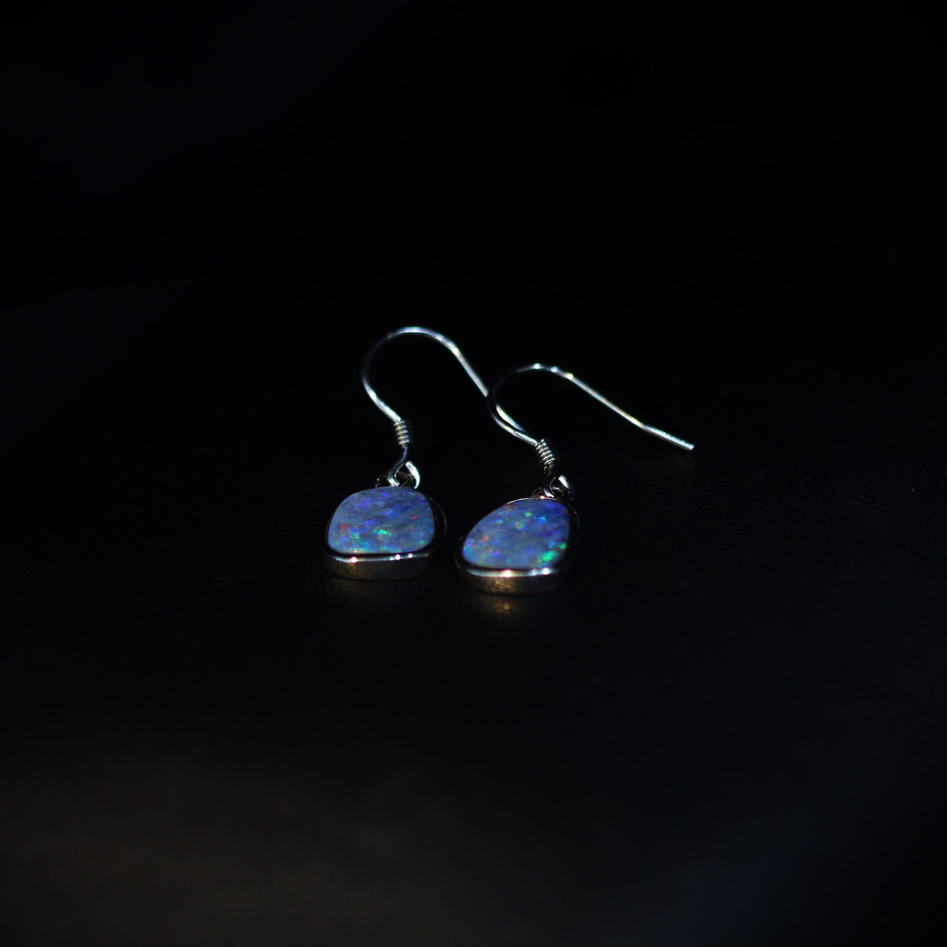 Australian Opal Doublet Earrings in sterling silver 