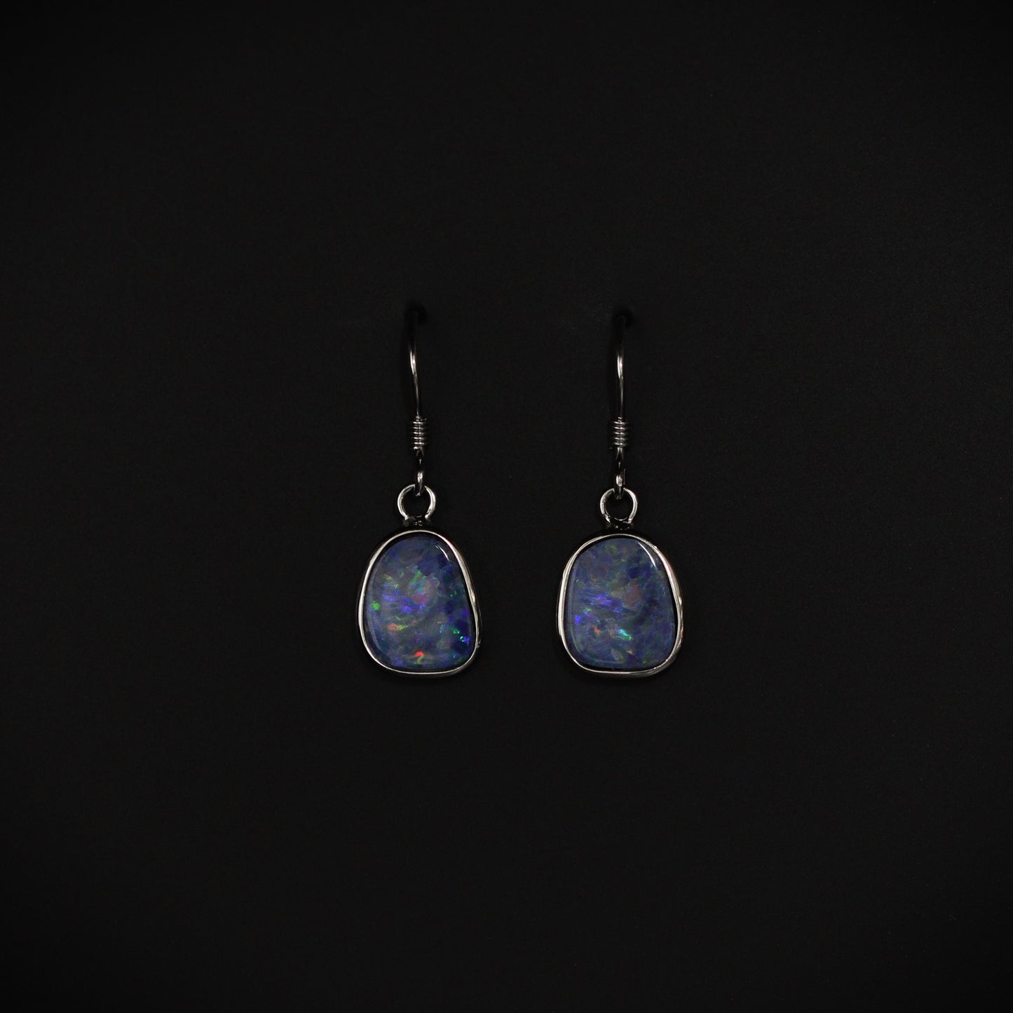 Australian Opal Doublet Earrings in sterling silver 
