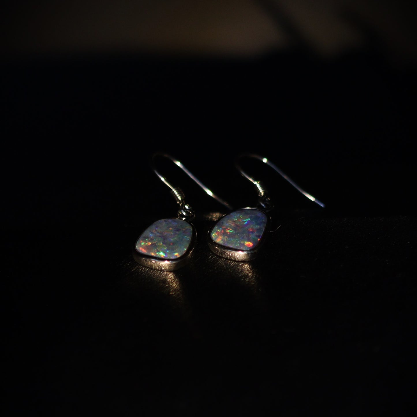 Australian Opal Doublet Earrings in sterling silver 