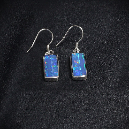 Australian Opal Doublet Earrings in sterling silver 