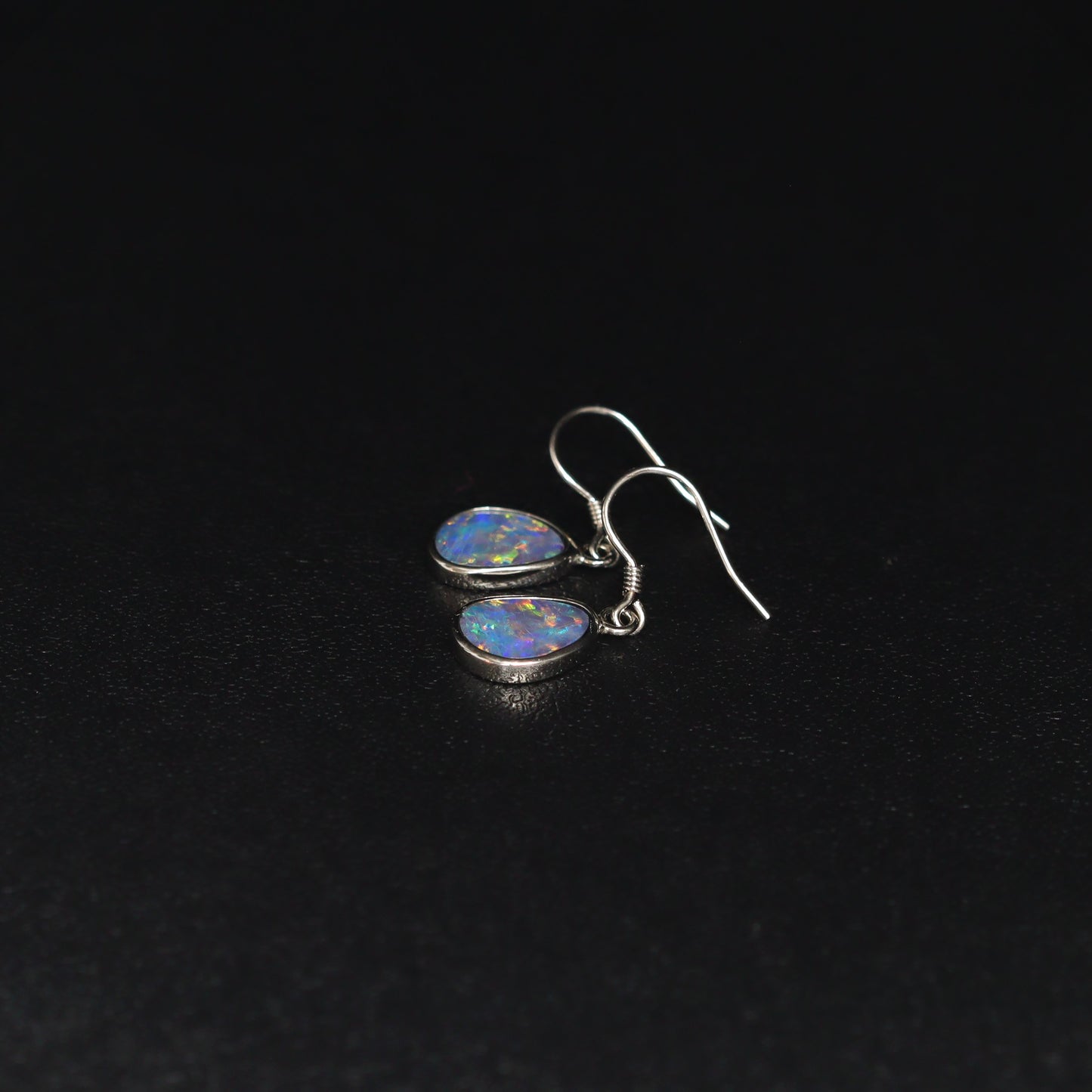 Australian Opal Doublet Earrings in sterling silver 