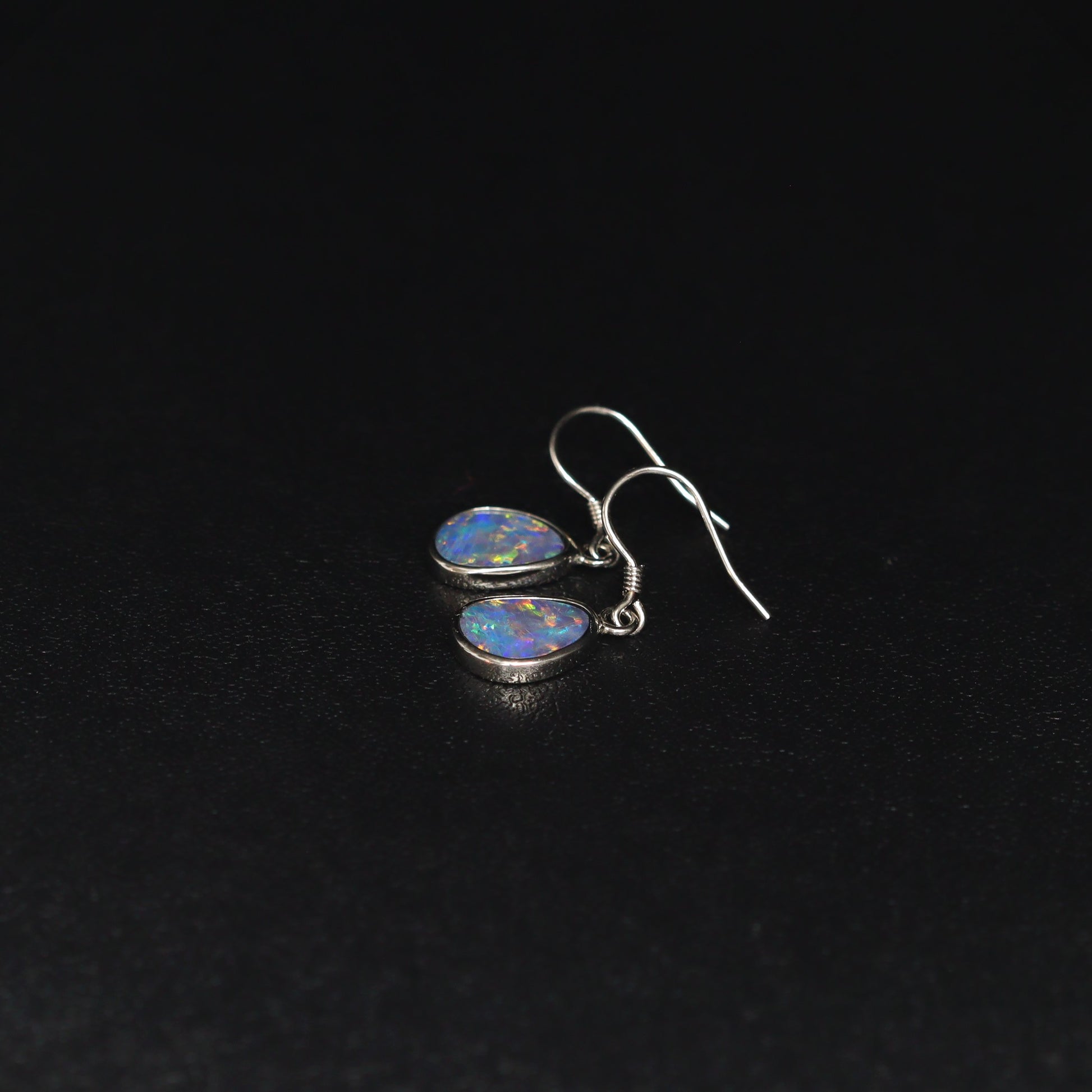 Australian Opal Doublet Earrings in sterling silver 