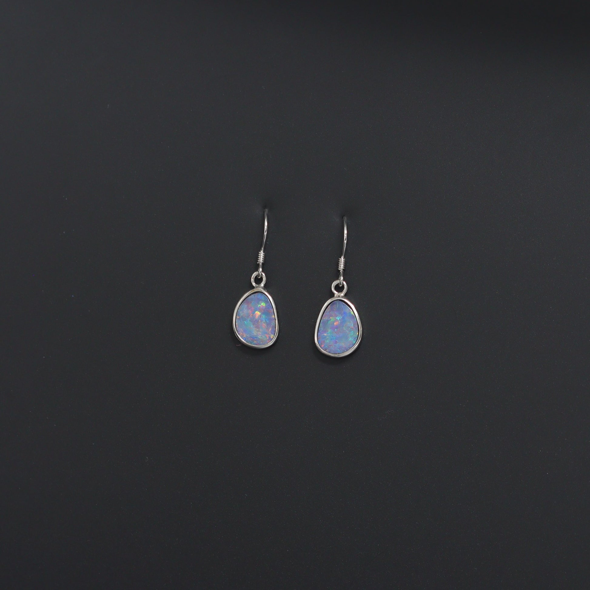 Australian Opal Doublet Earrings in sterling silver 