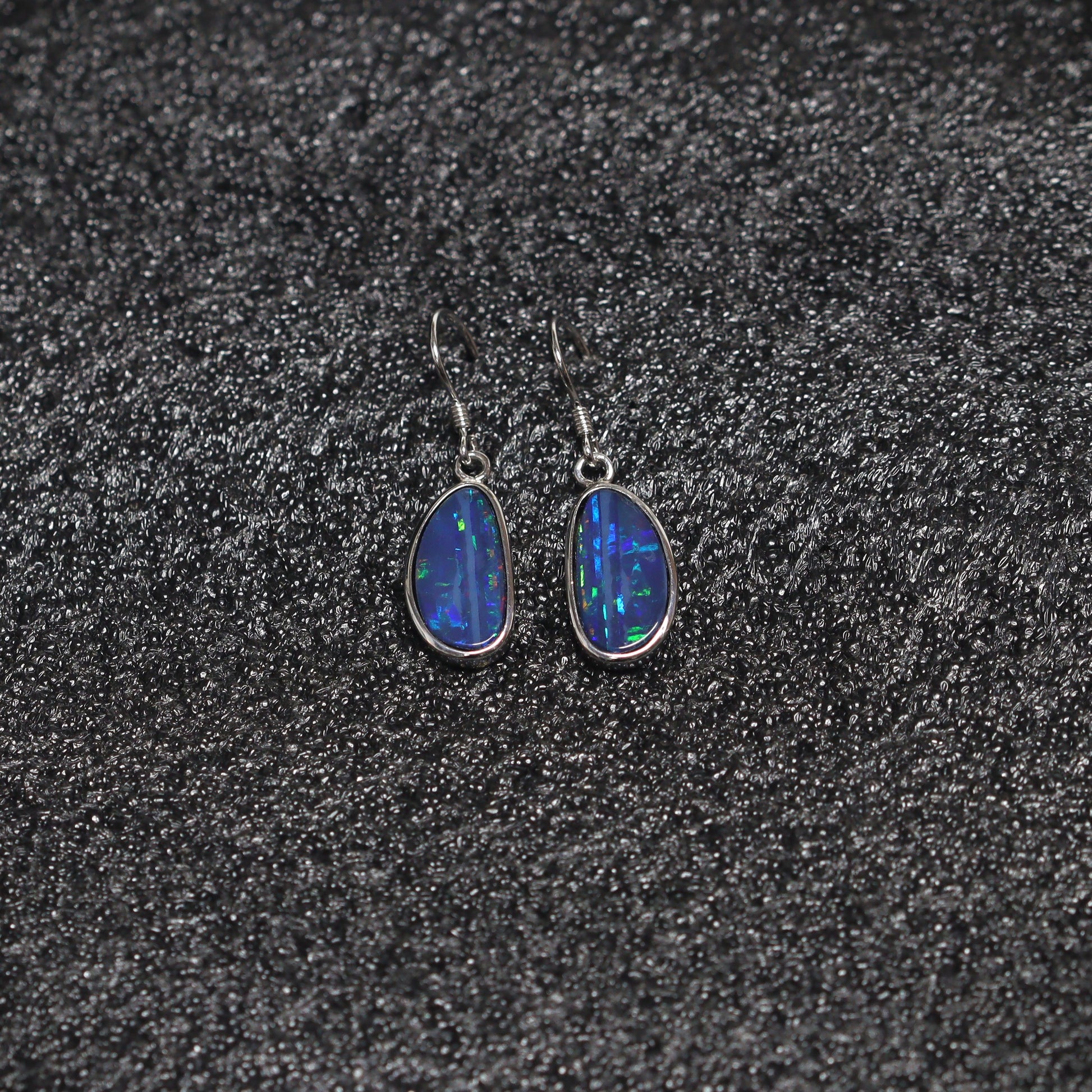 Australian Opal Doublet Earrings in sterling silver 