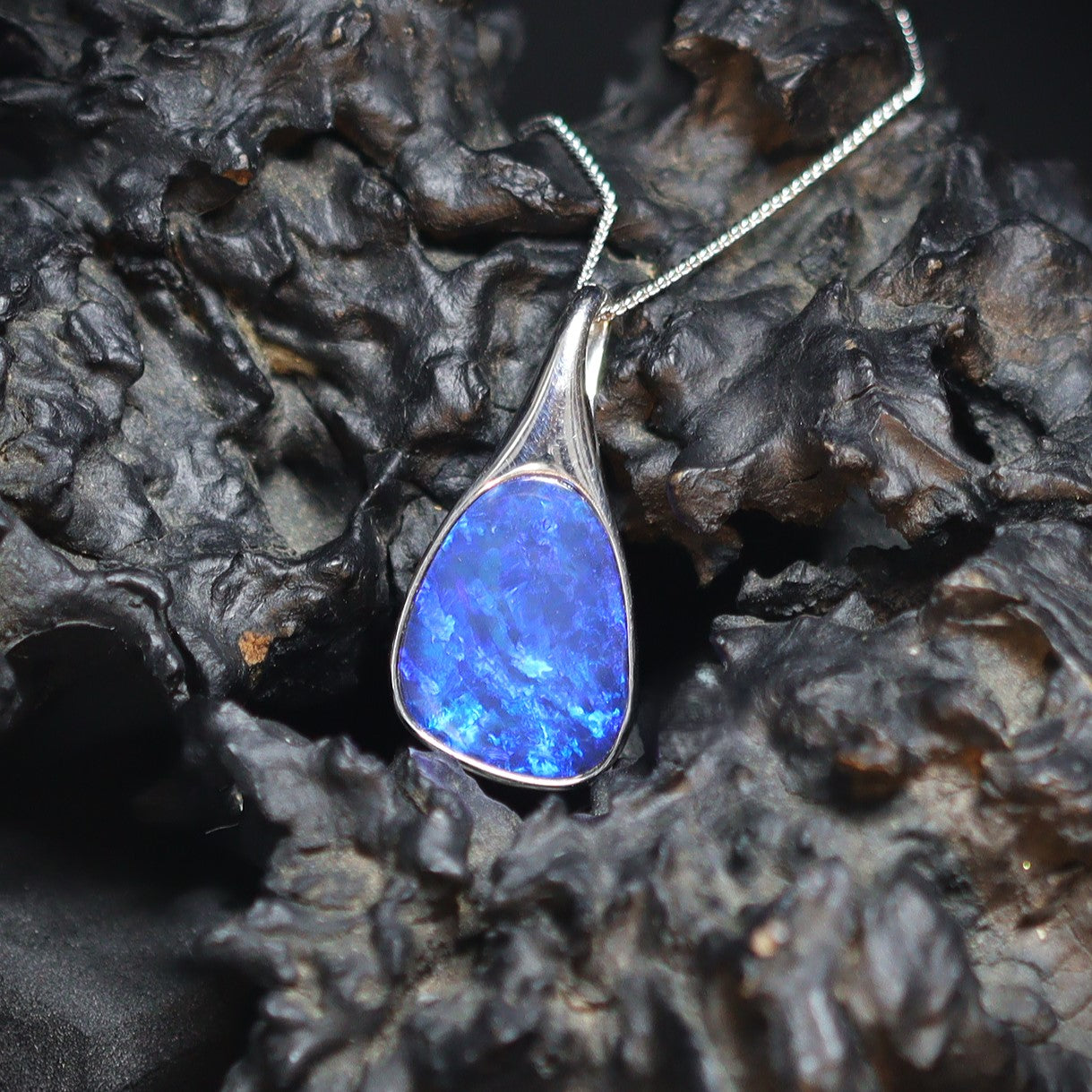 Australian Opal doublet sterling silver pendant