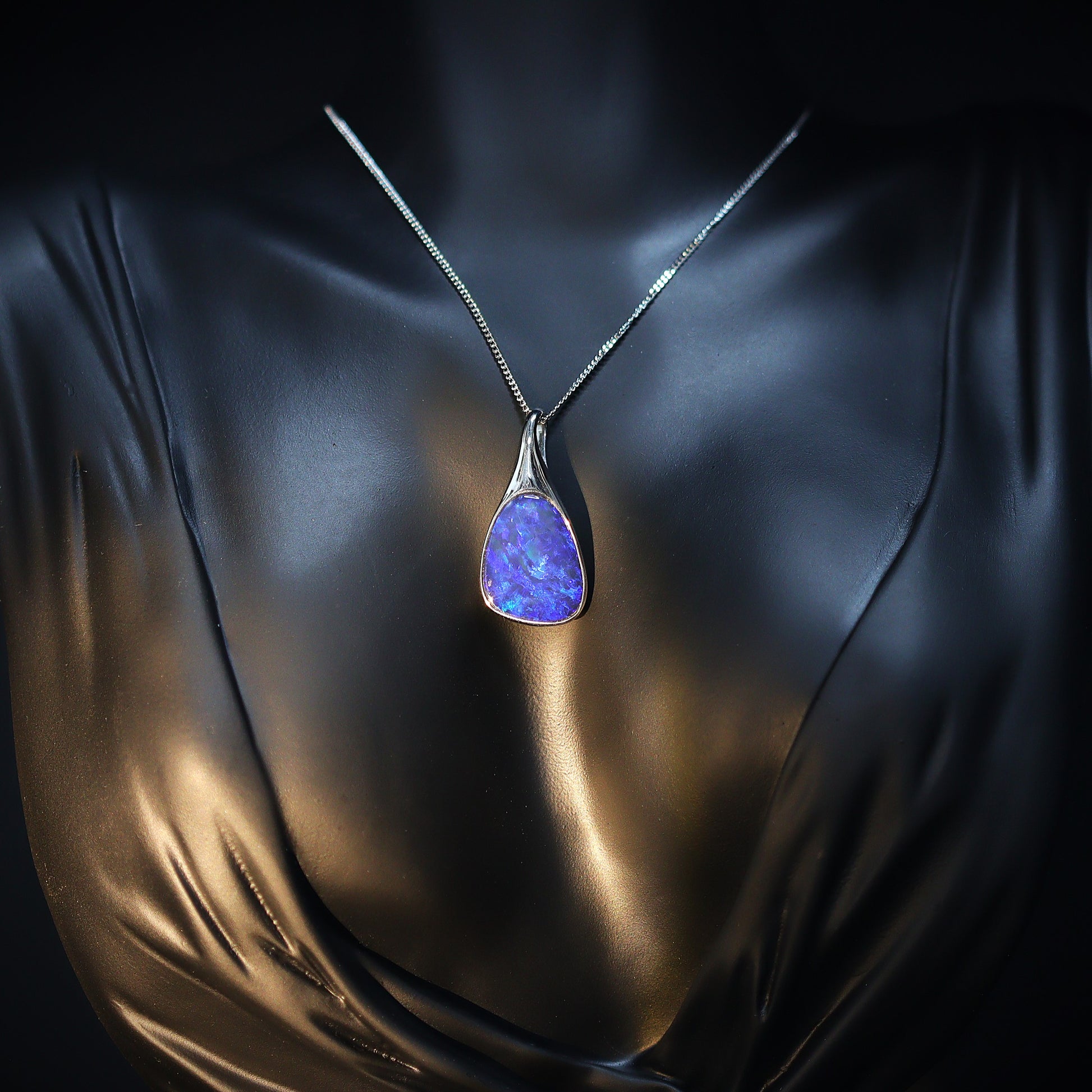 Australian Opal doublet sterling silver pendant