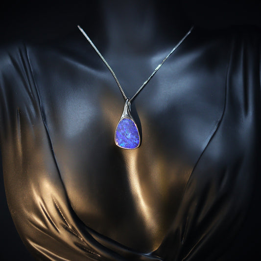 Australian Opal doublet sterling silver pendant
