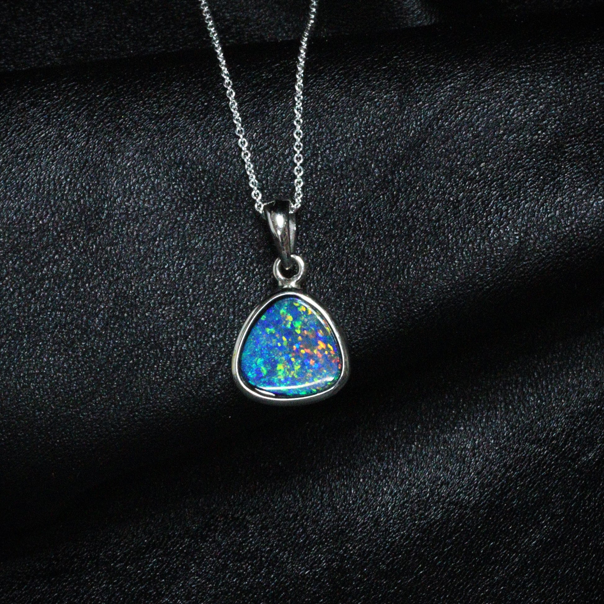 Australian Opal Doublet Silver Pendant
