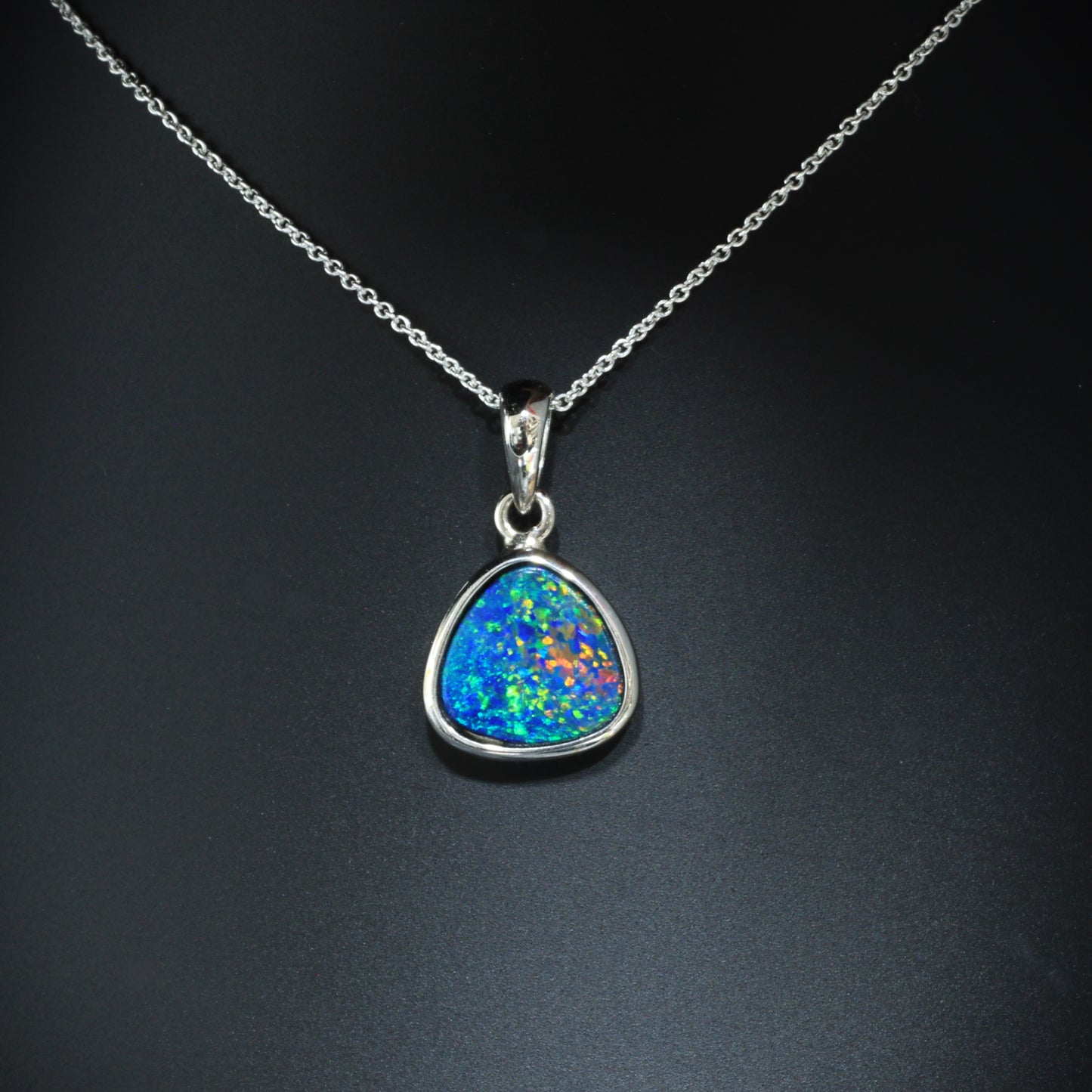 Australian Opal Doublet Silver Pendant