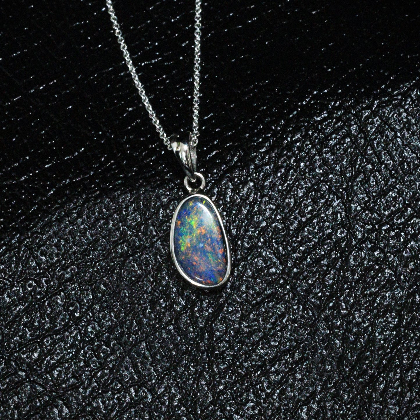 Australian Opal Doublet Silver Pendant – Queensland Fields