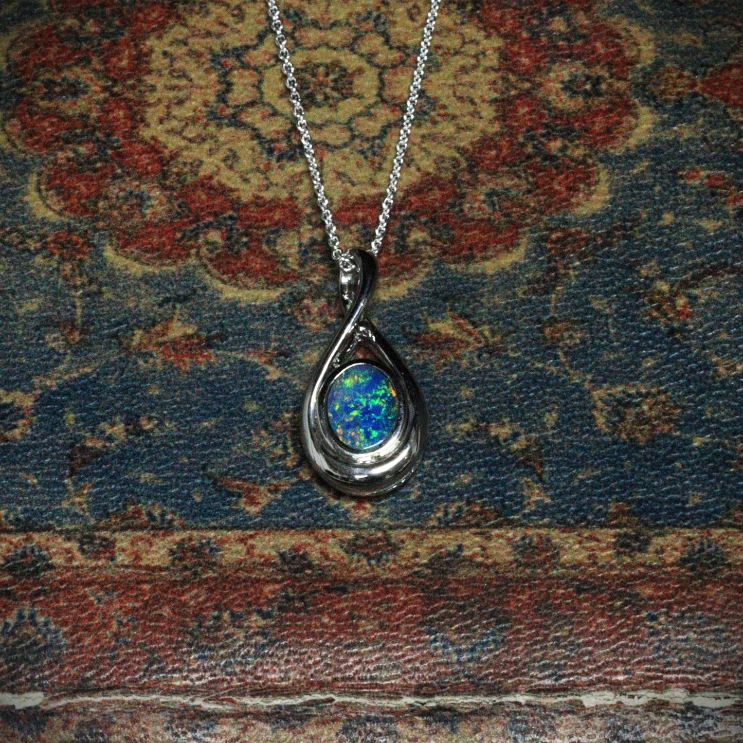 Australian Opal Doublet Silver Pendant