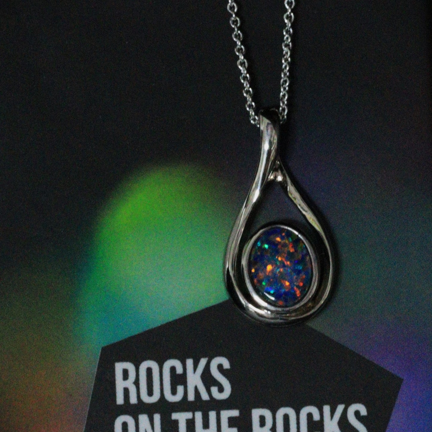 Australian Opal Doublet Silver Pendant