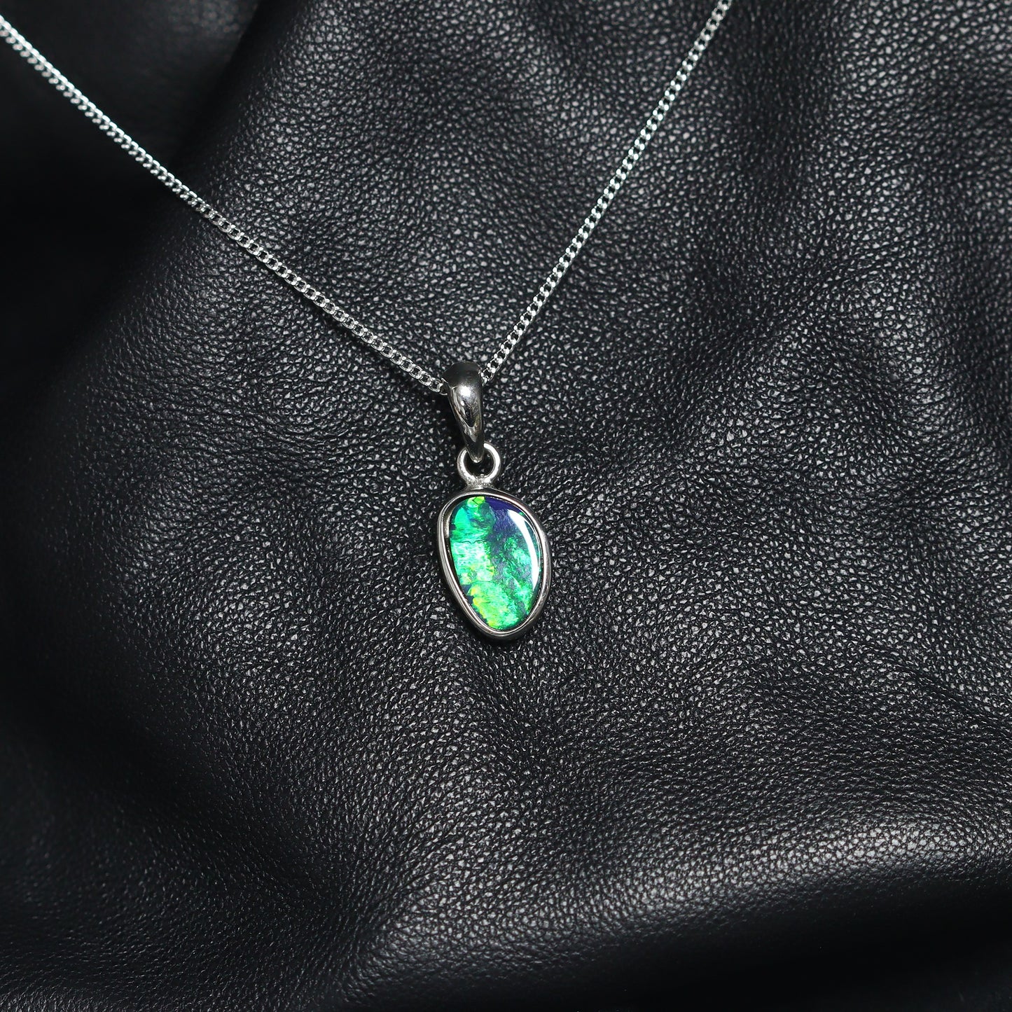 Australian Opal Doublet silver pendant