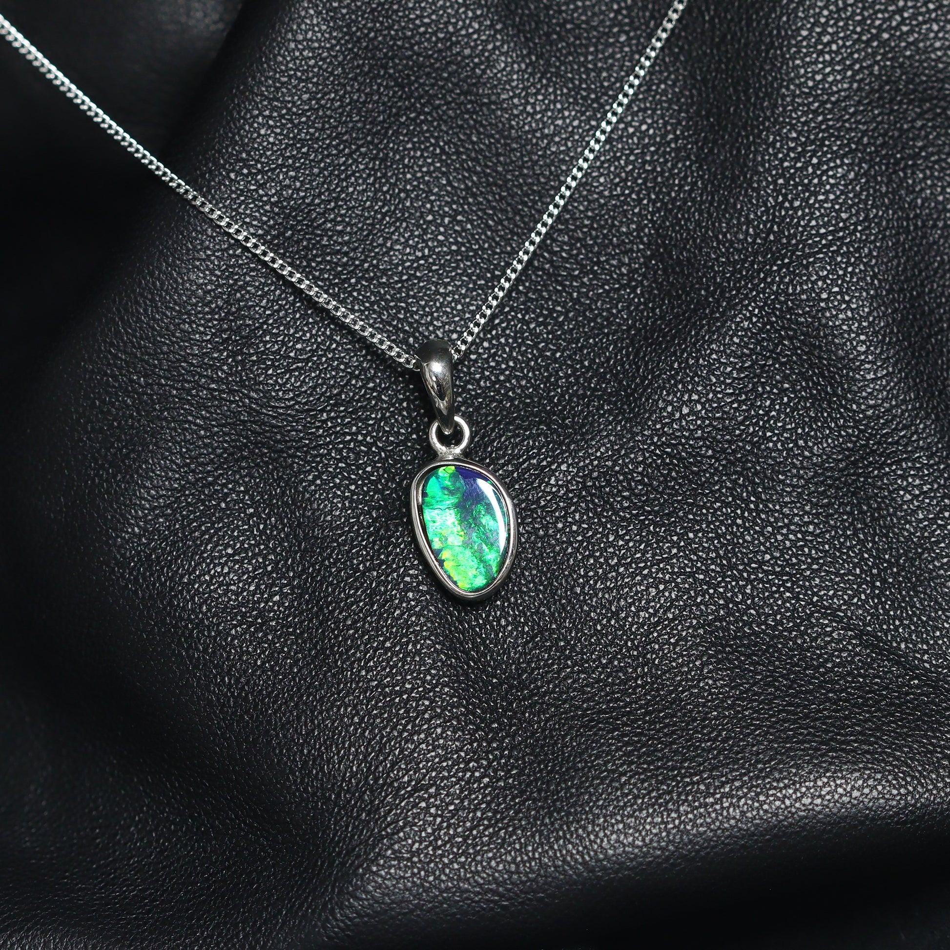 Australian Opal Doublet silver pendant