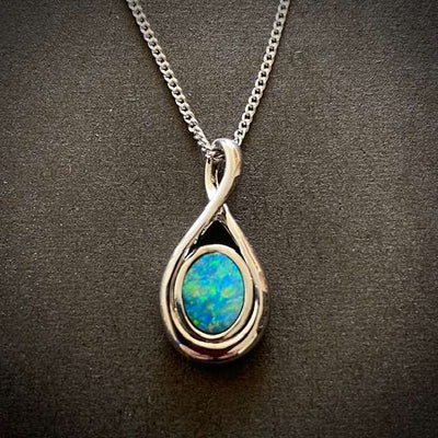 Australian opal doublet pendant - 163