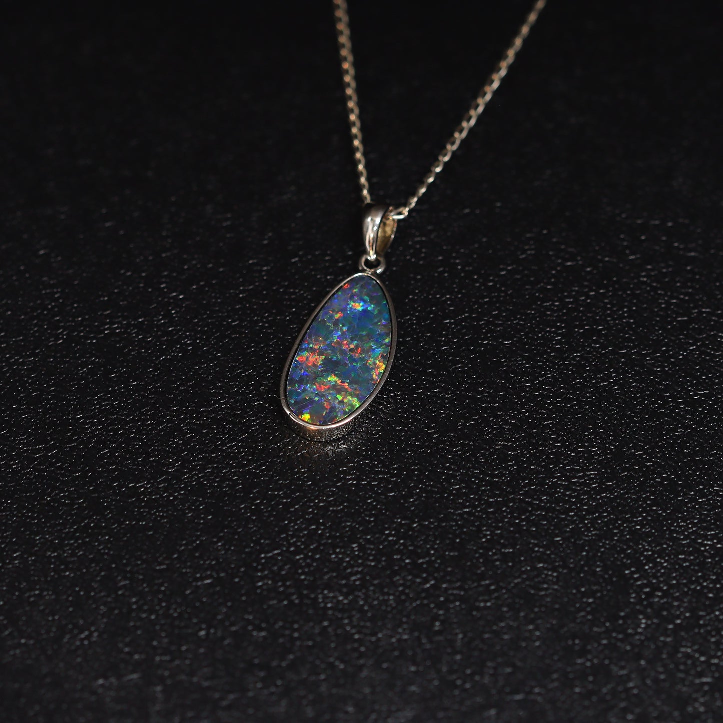 Australian Opal Doublet silver pendant