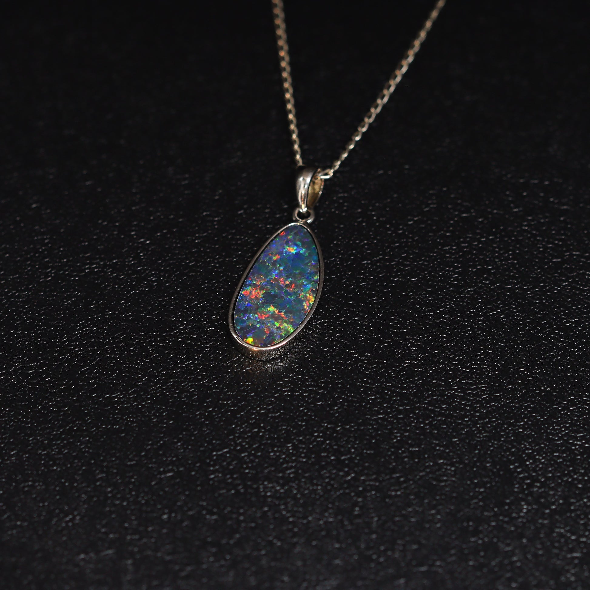 Australian Opal Doublet silver pendant