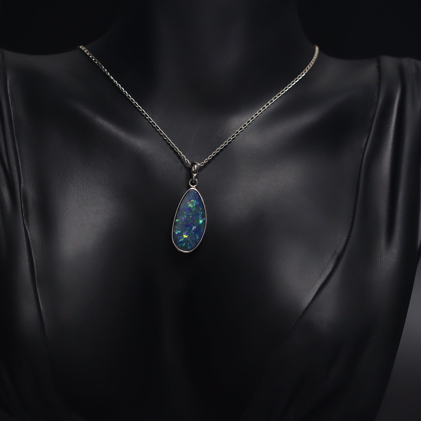 Australian Opal Doublet silver pendant