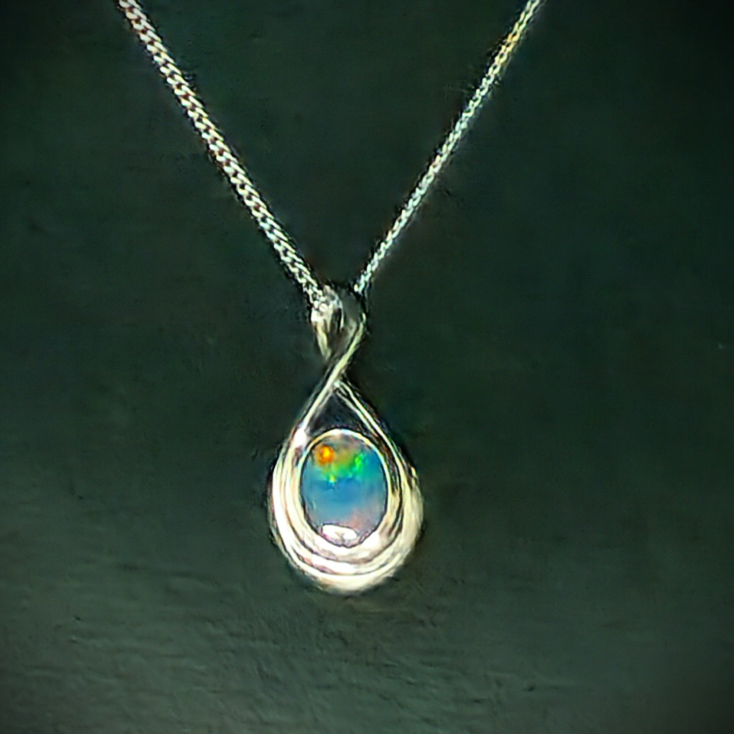 Australian Opal Doublet Silver Pendant