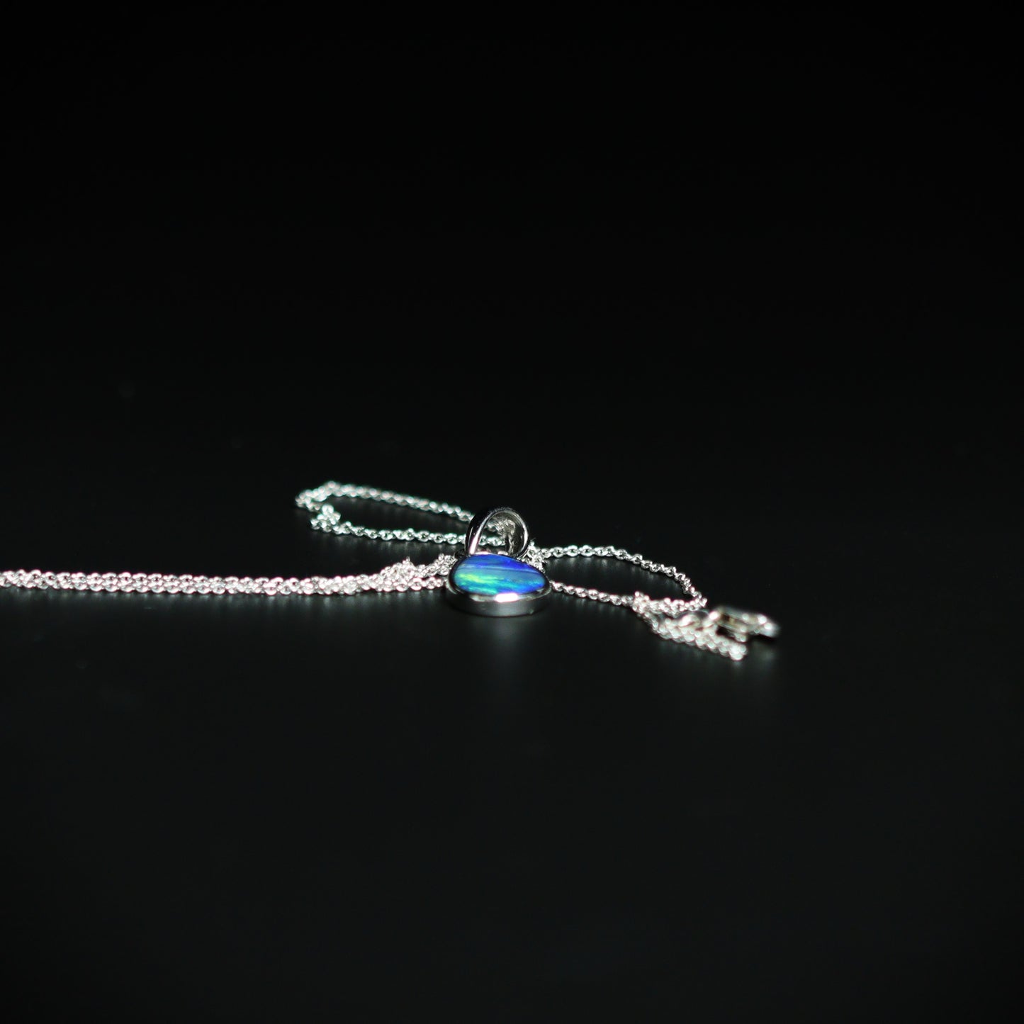 Australian opal doublet silver pendant