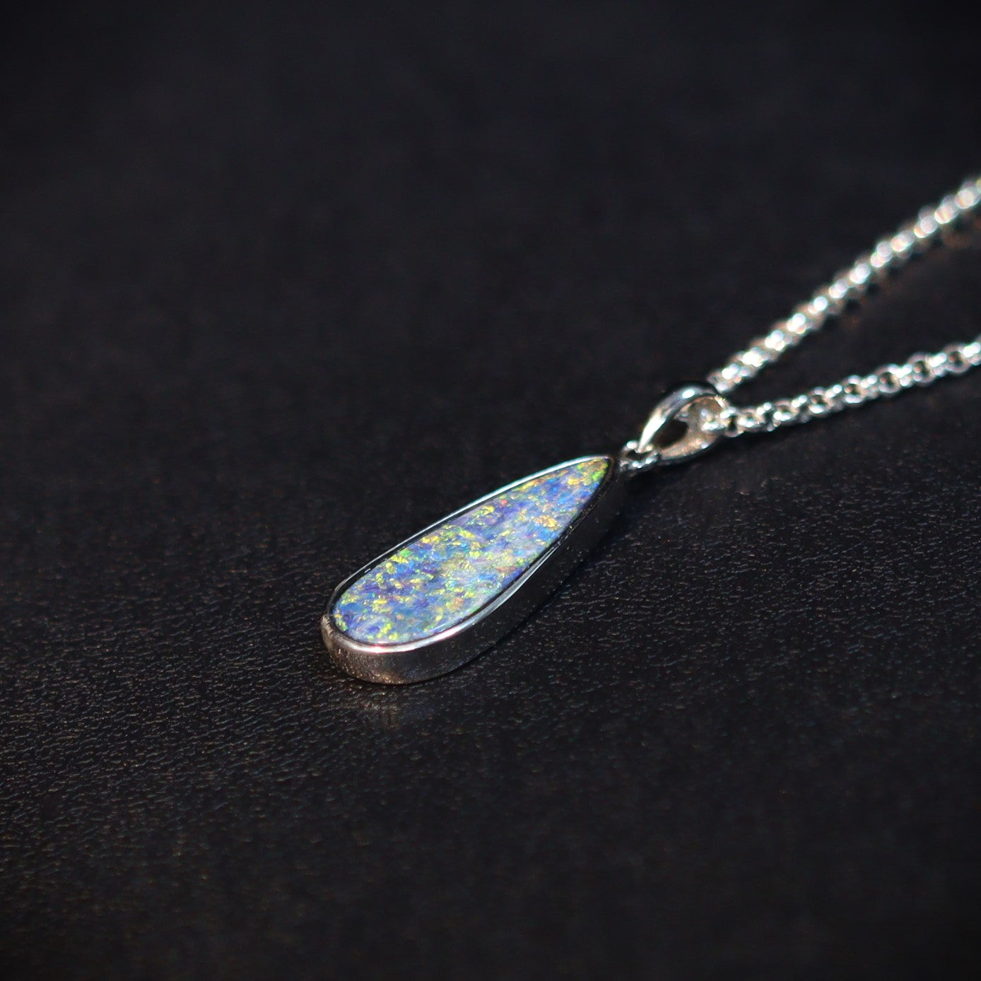 Australian opal doublet silver pendant
