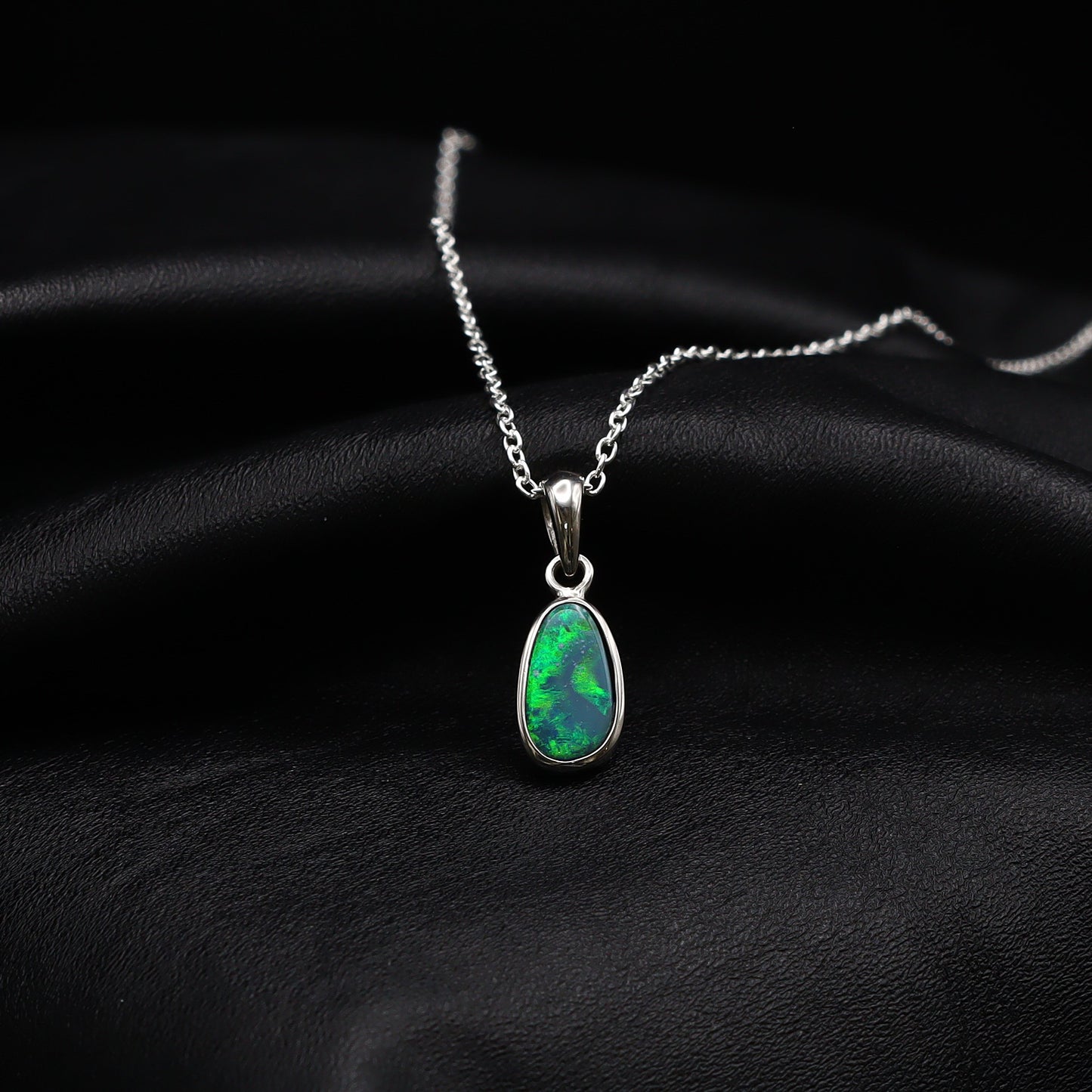 Australian opal doublet silver pendant
