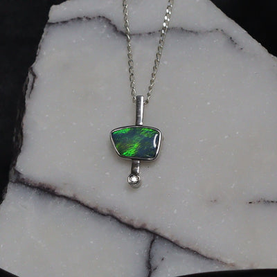 Australian Opal Doublet silver pendant