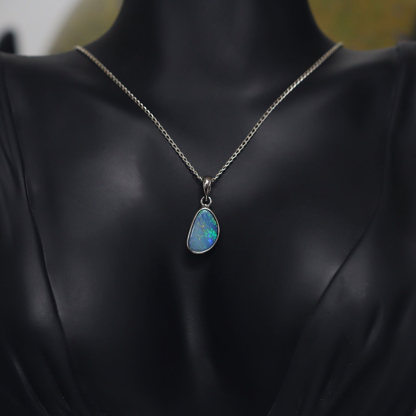 Australian Opal Doublet silver pendant