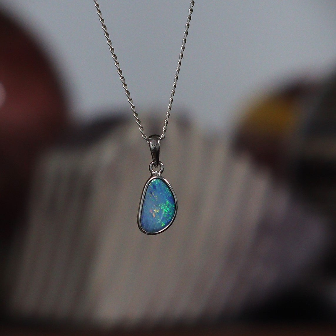 Australian Opal Doublet silver pendant