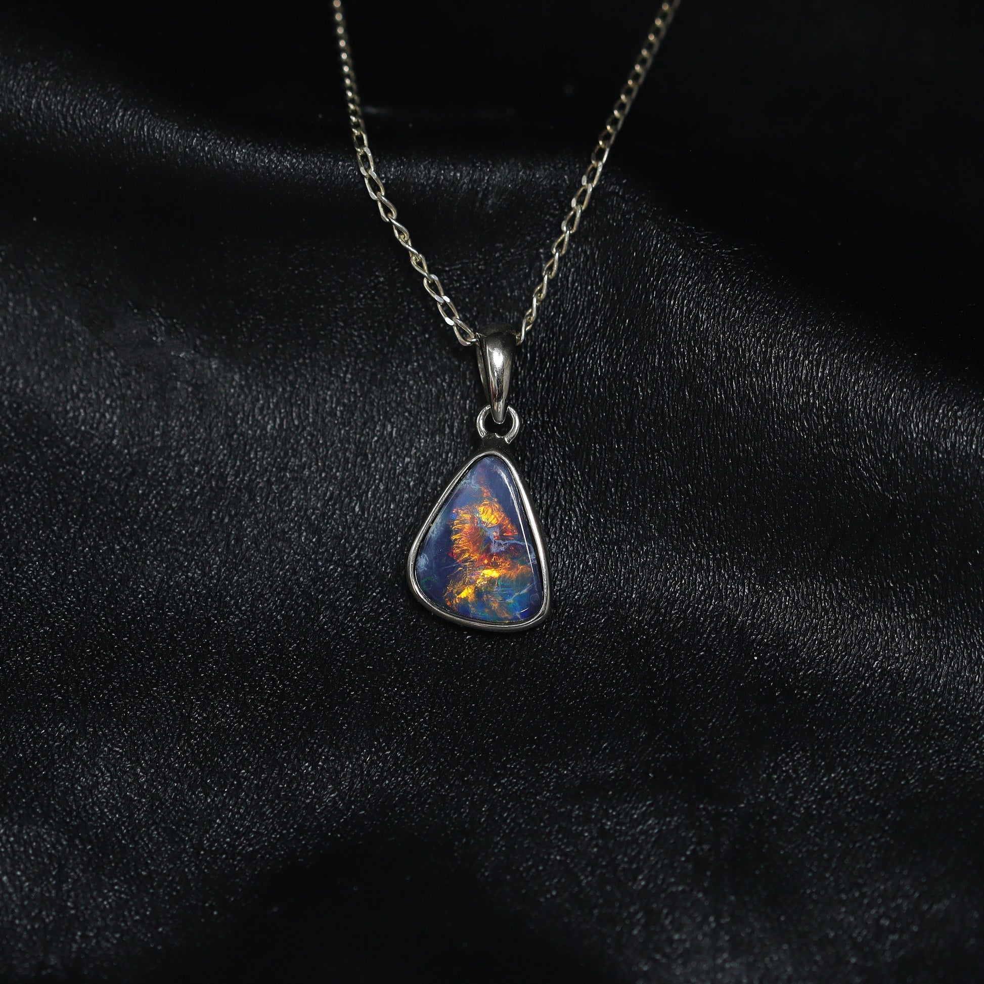 Australian Opal Doublet silver pendant