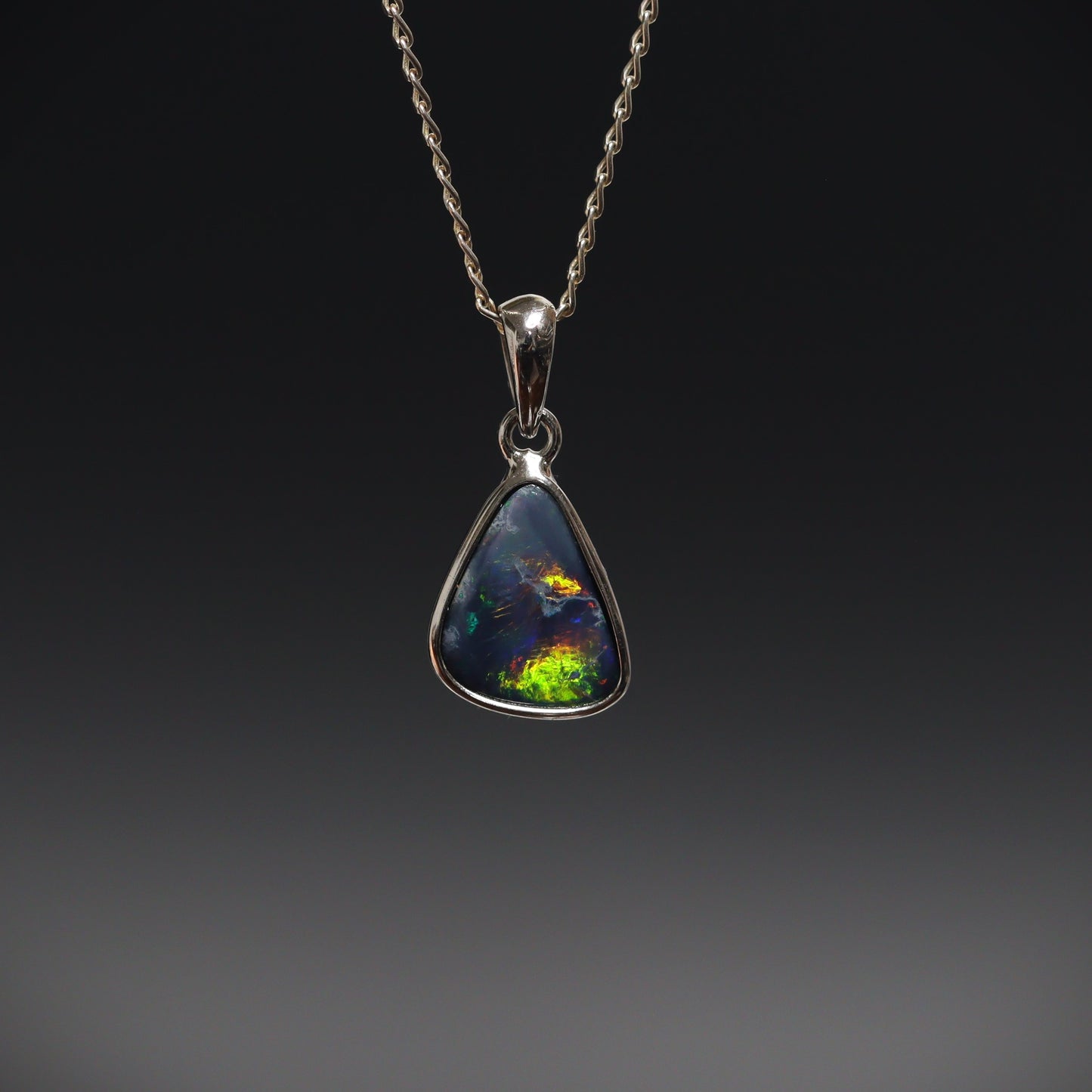 Australian Opal Doublet silver pendant