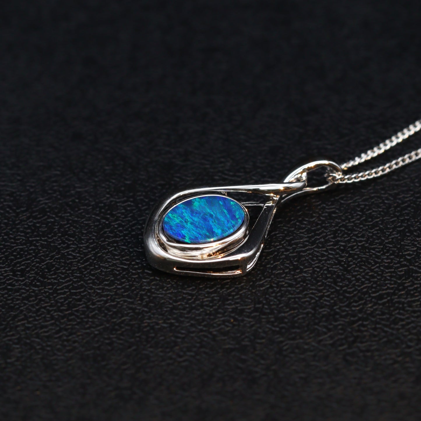 Australian Opal Doublet silver pendant