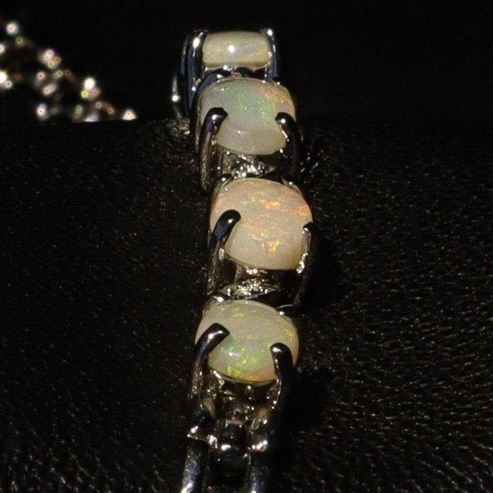 Australian White Opal Silver Bracelet 1801
