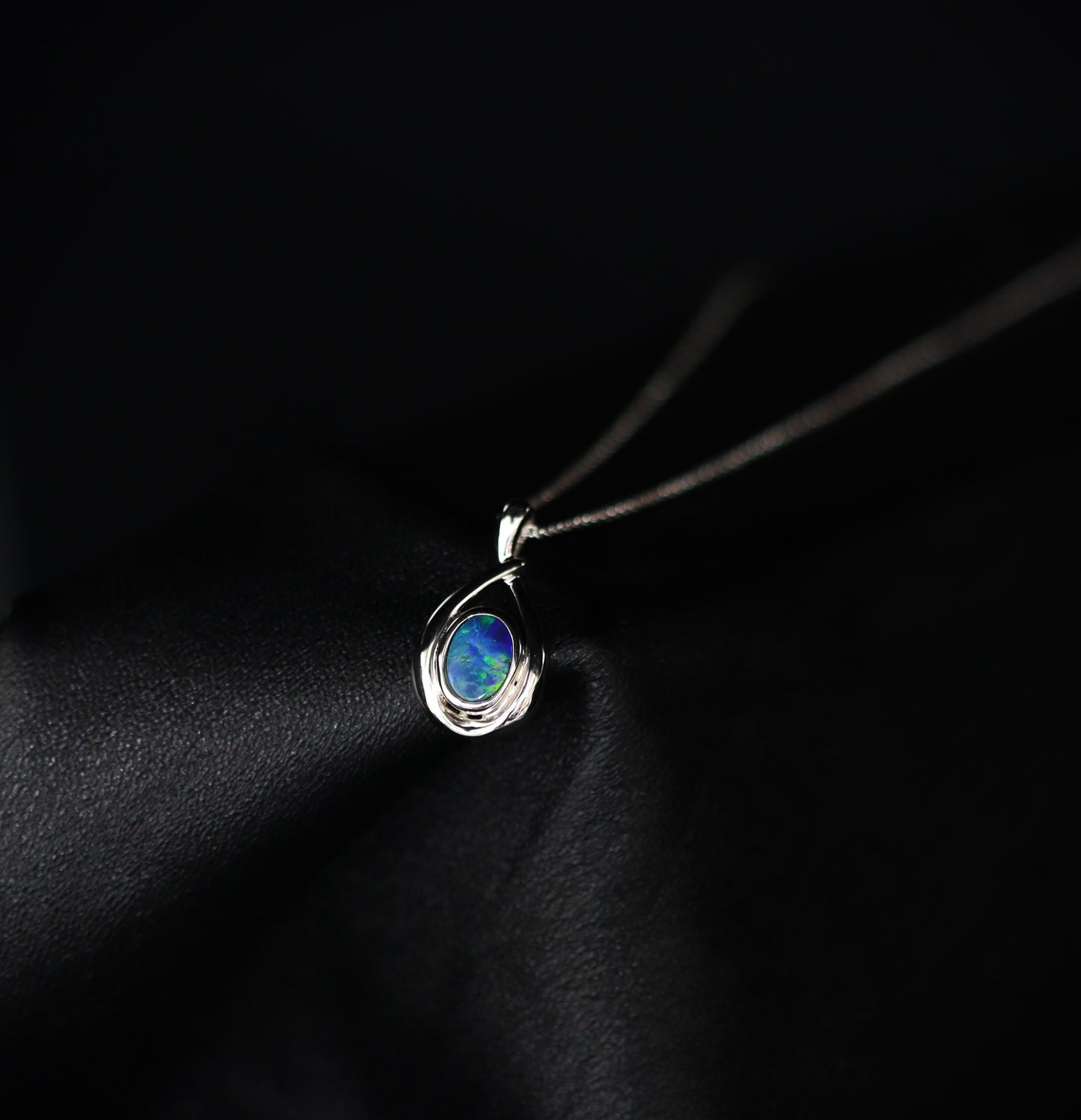 Australian Opal Doublet Silver Pendant