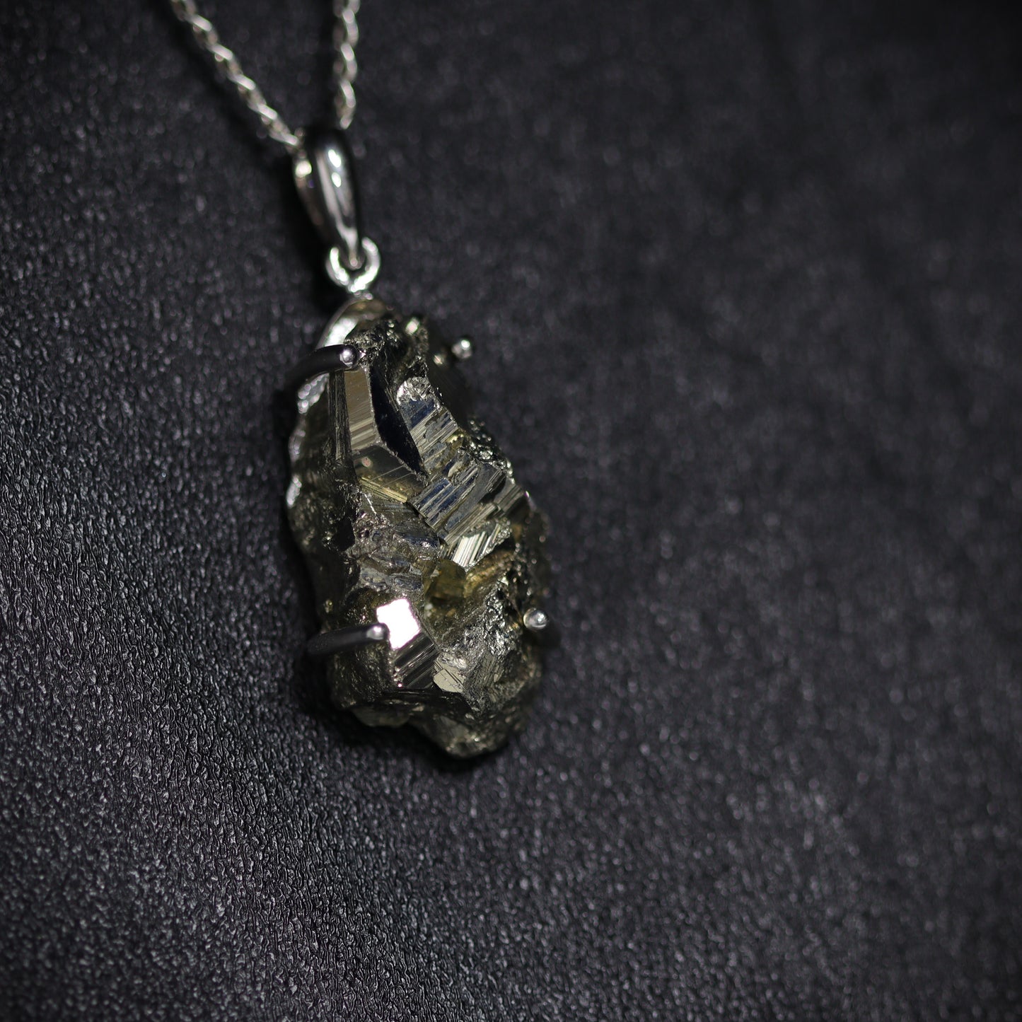 Pyrite silver pendant