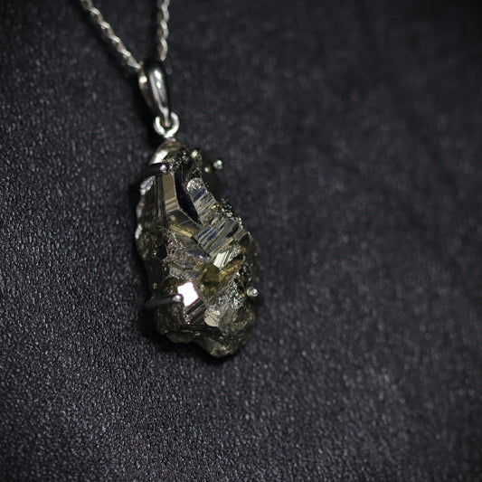 Pyrite silver pendant