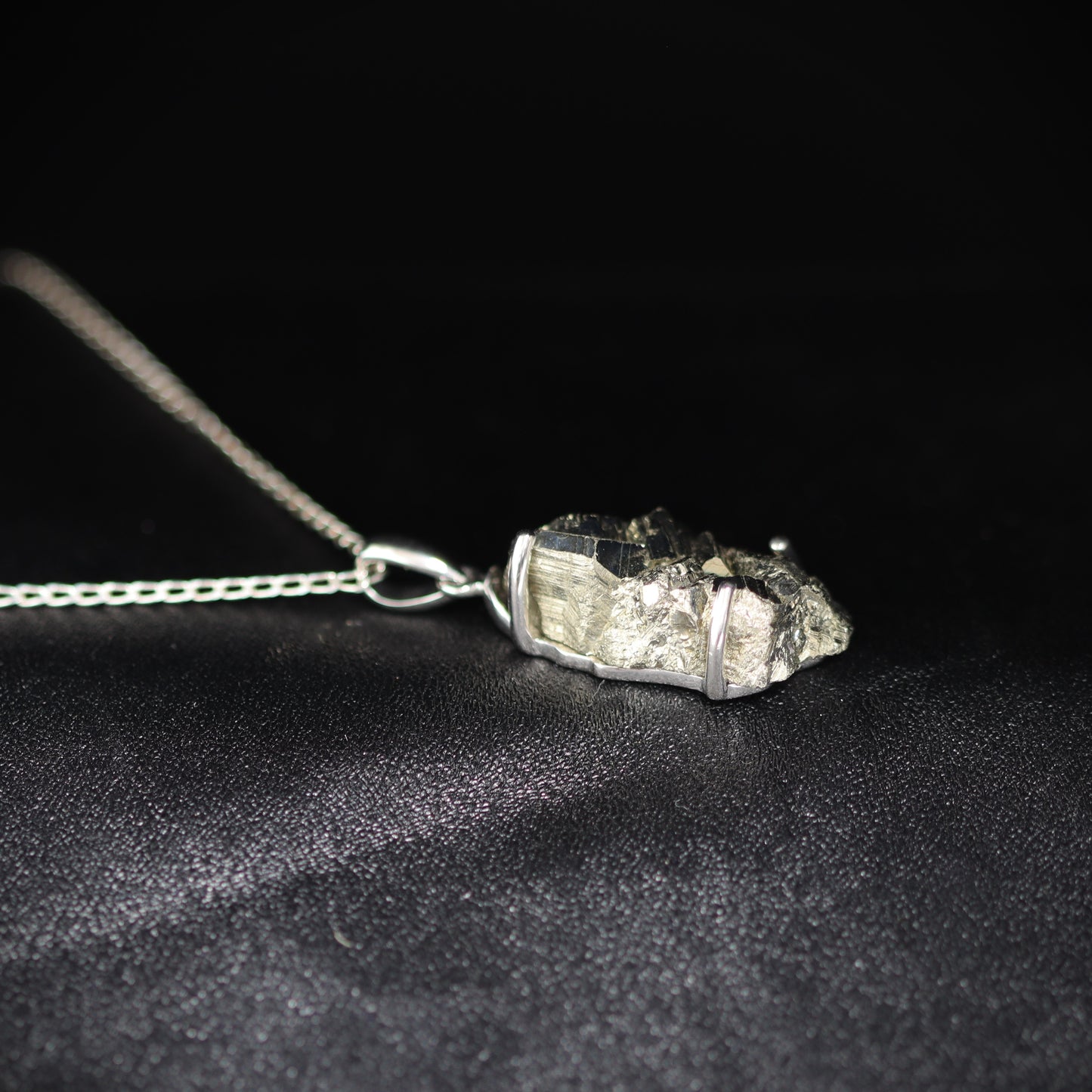 Pyrite silver pendant