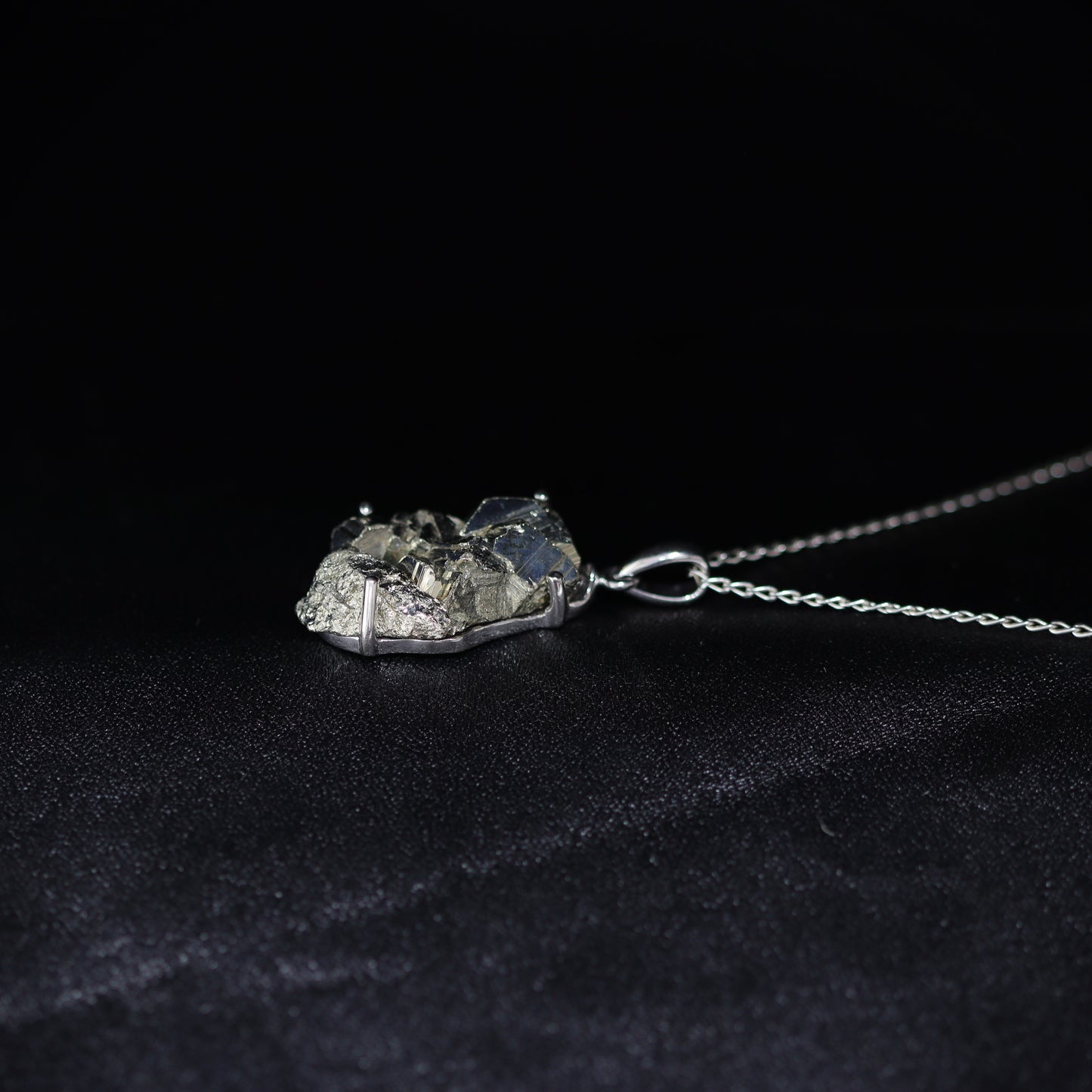 Pyrite silver pendant