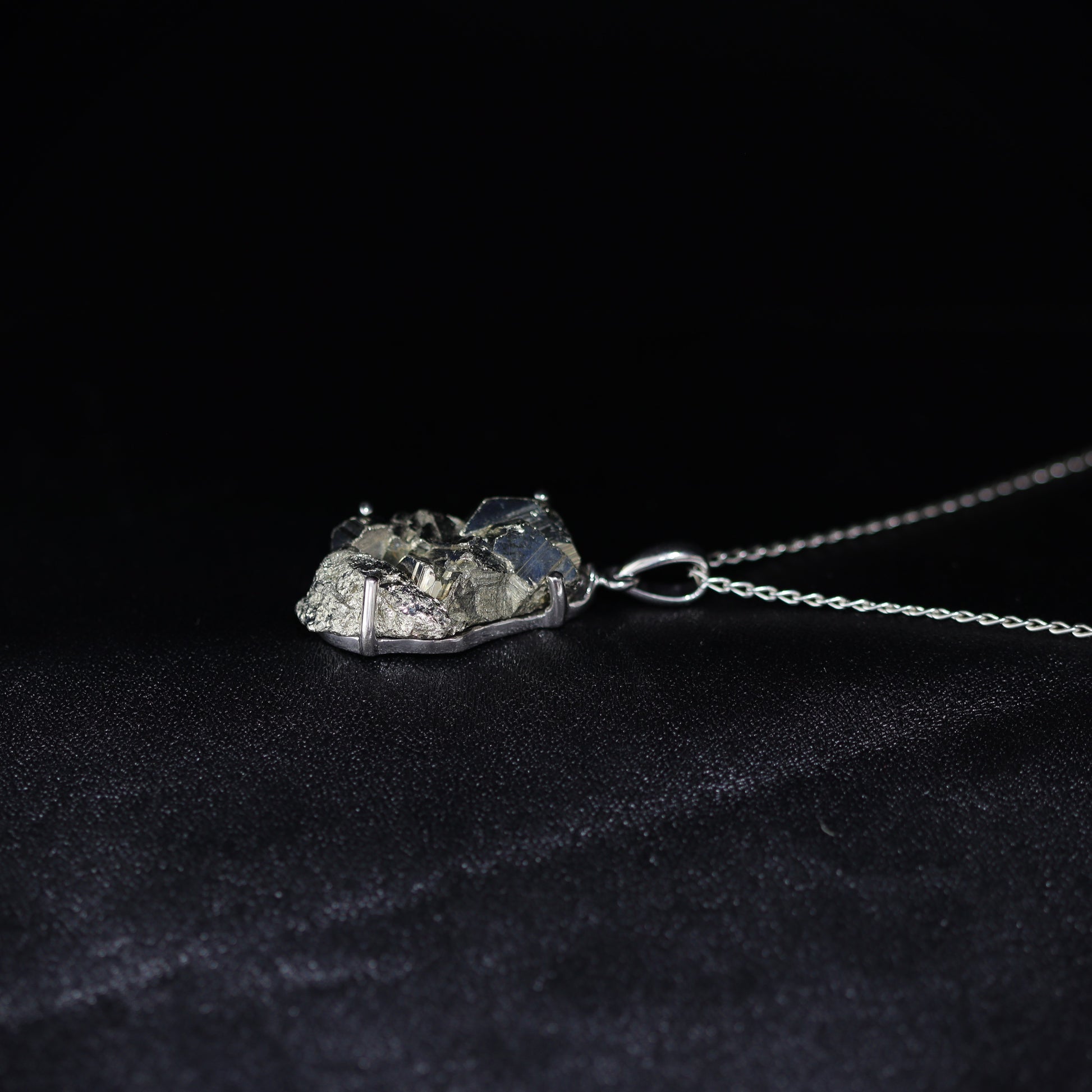 Pyrite silver pendant
