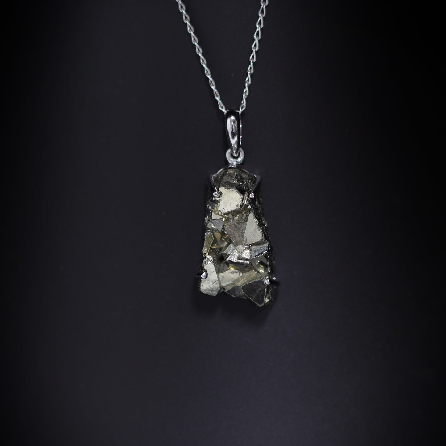 Pyrite silver pendant