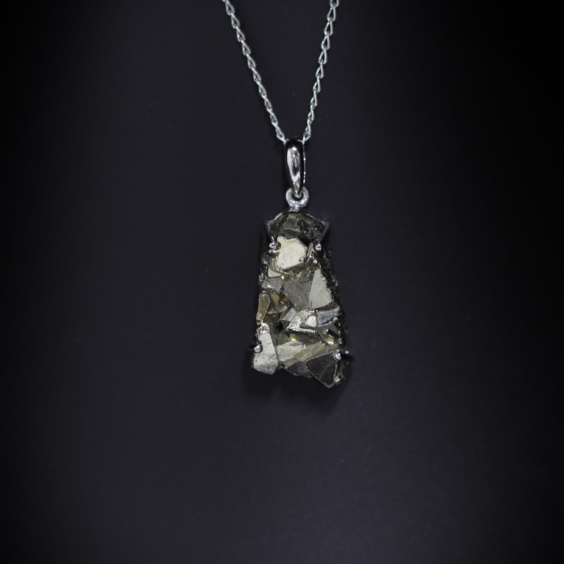 Pyrite silver pendant